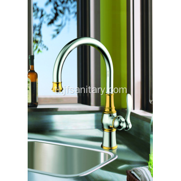 Copper single hole kitchen sink mixer faucet chrome.